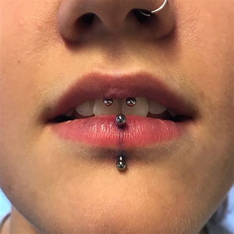 hoop labret|healing time for labret piercing.